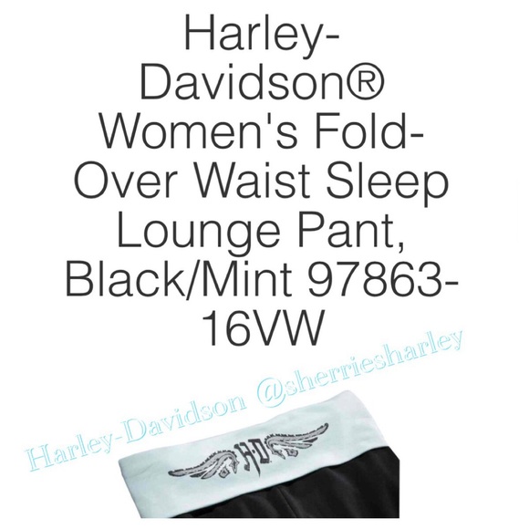 Women’s Large Harley-Davidson Lounge Pant NWT Size 022L (XXL) Mint fold over - Picture 4 of 4